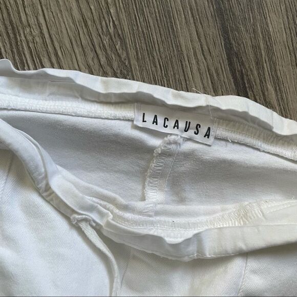 Revolve LACAUSA Denim Wide Leg Crop Pants - Picture 6 of 8